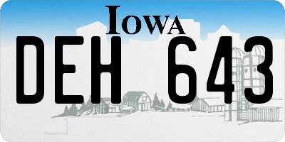 IA license plate DEH643