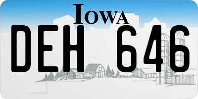 IA license plate DEH646