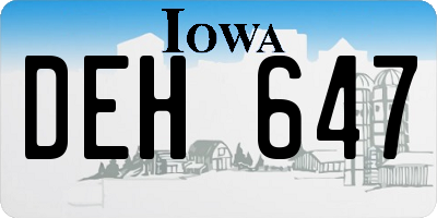 IA license plate DEH647