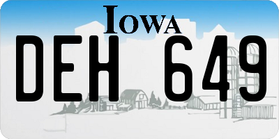 IA license plate DEH649