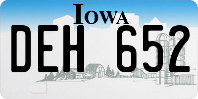 IA license plate DEH652