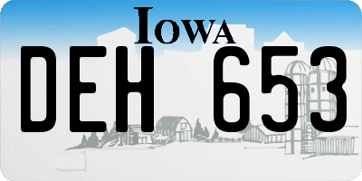 IA license plate DEH653
