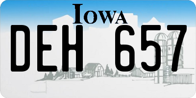 IA license plate DEH657
