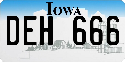 IA license plate DEH666