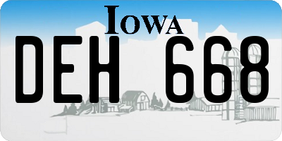 IA license plate DEH668