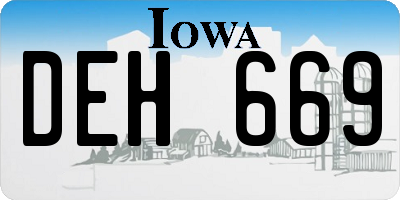 IA license plate DEH669