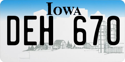 IA license plate DEH670