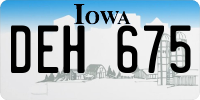IA license plate DEH675