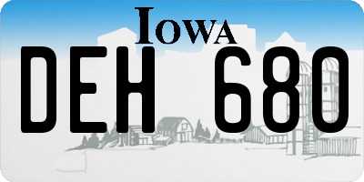 IA license plate DEH680