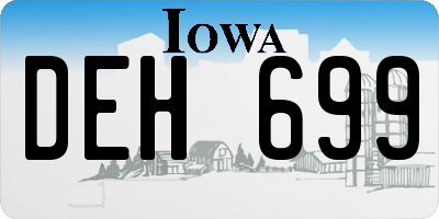 IA license plate DEH699