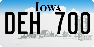 IA license plate DEH700