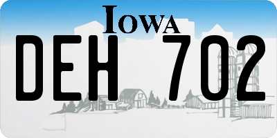 IA license plate DEH702
