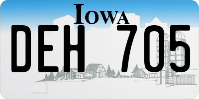 IA license plate DEH705