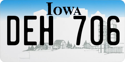 IA license plate DEH706