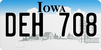 IA license plate DEH708