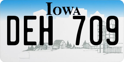 IA license plate DEH709