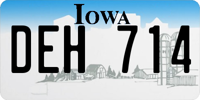 IA license plate DEH714