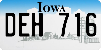 IA license plate DEH716