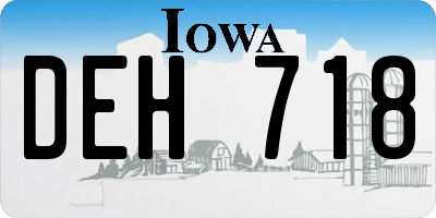IA license plate DEH718