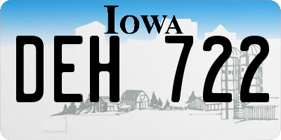 IA license plate DEH722