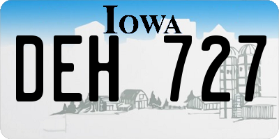 IA license plate DEH727