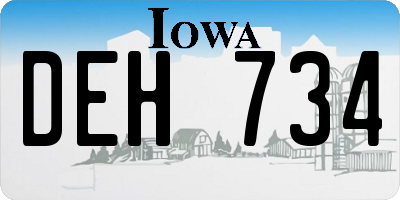 IA license plate DEH734