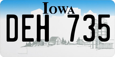 IA license plate DEH735