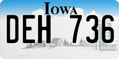 IA license plate DEH736
