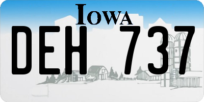 IA license plate DEH737
