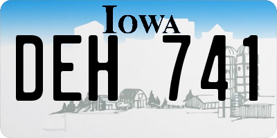 IA license plate DEH741