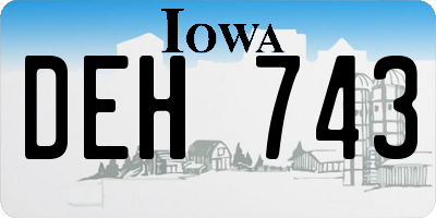 IA license plate DEH743