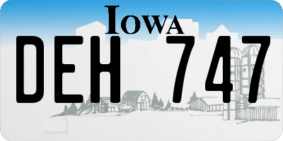 IA license plate DEH747