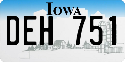 IA license plate DEH751