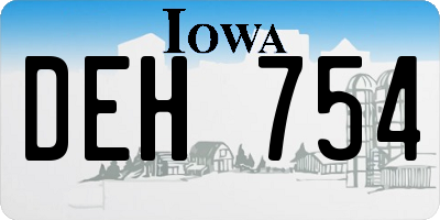 IA license plate DEH754