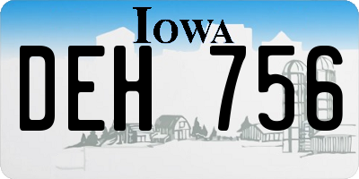 IA license plate DEH756