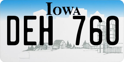 IA license plate DEH760
