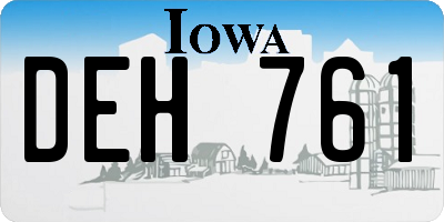 IA license plate DEH761