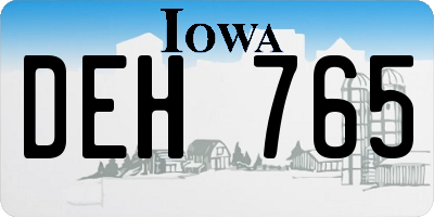 IA license plate DEH765