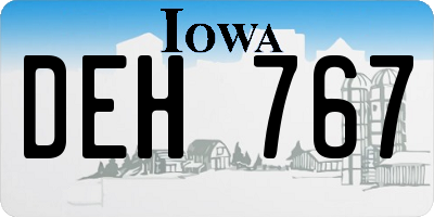 IA license plate DEH767