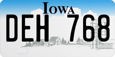 IA license plate DEH768