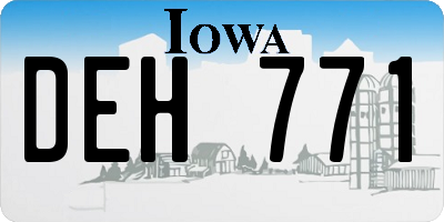 IA license plate DEH771