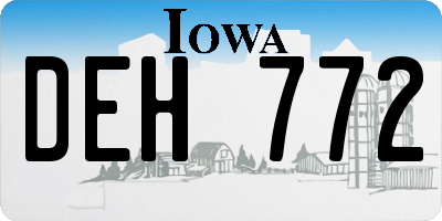 IA license plate DEH772