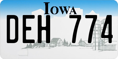 IA license plate DEH774