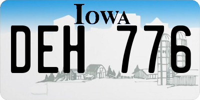 IA license plate DEH776