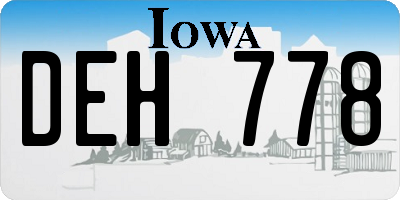 IA license plate DEH778