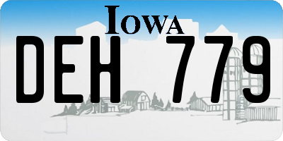 IA license plate DEH779