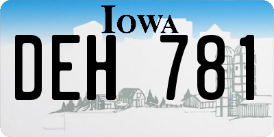 IA license plate DEH781