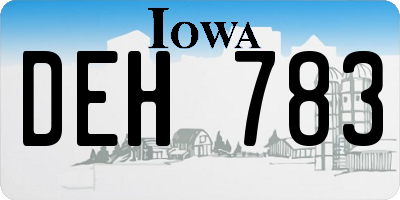 IA license plate DEH783