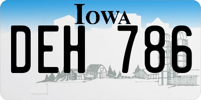 IA license plate DEH786