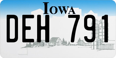 IA license plate DEH791